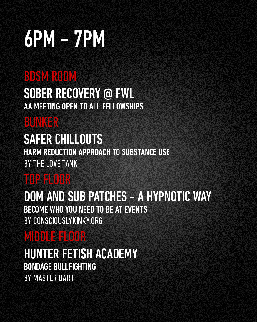 Masterclass slot schedule