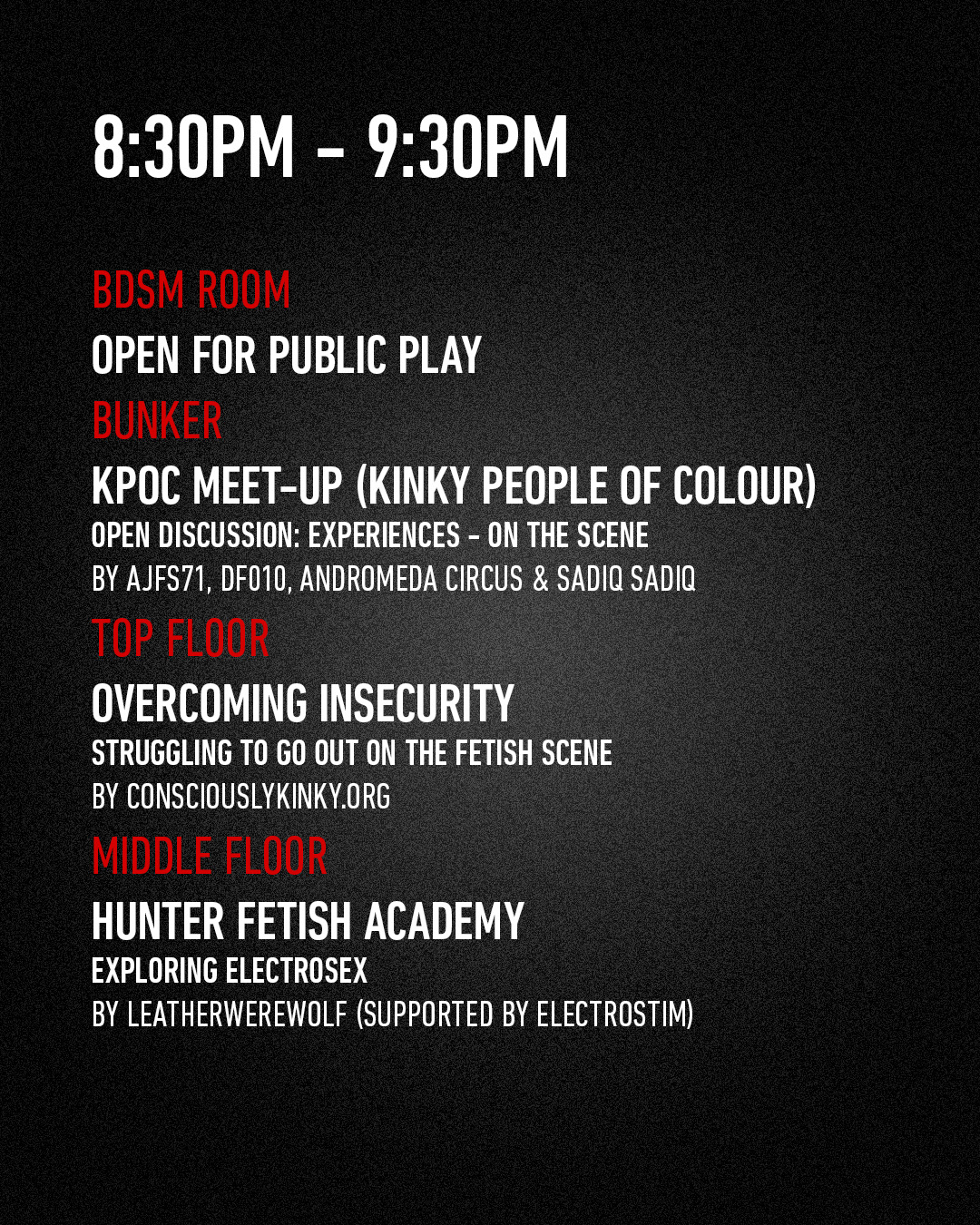 Masterclass slot schedule